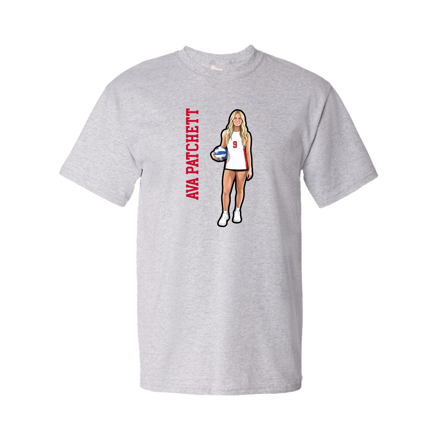 Youth Tee — Name Vertical in Grey