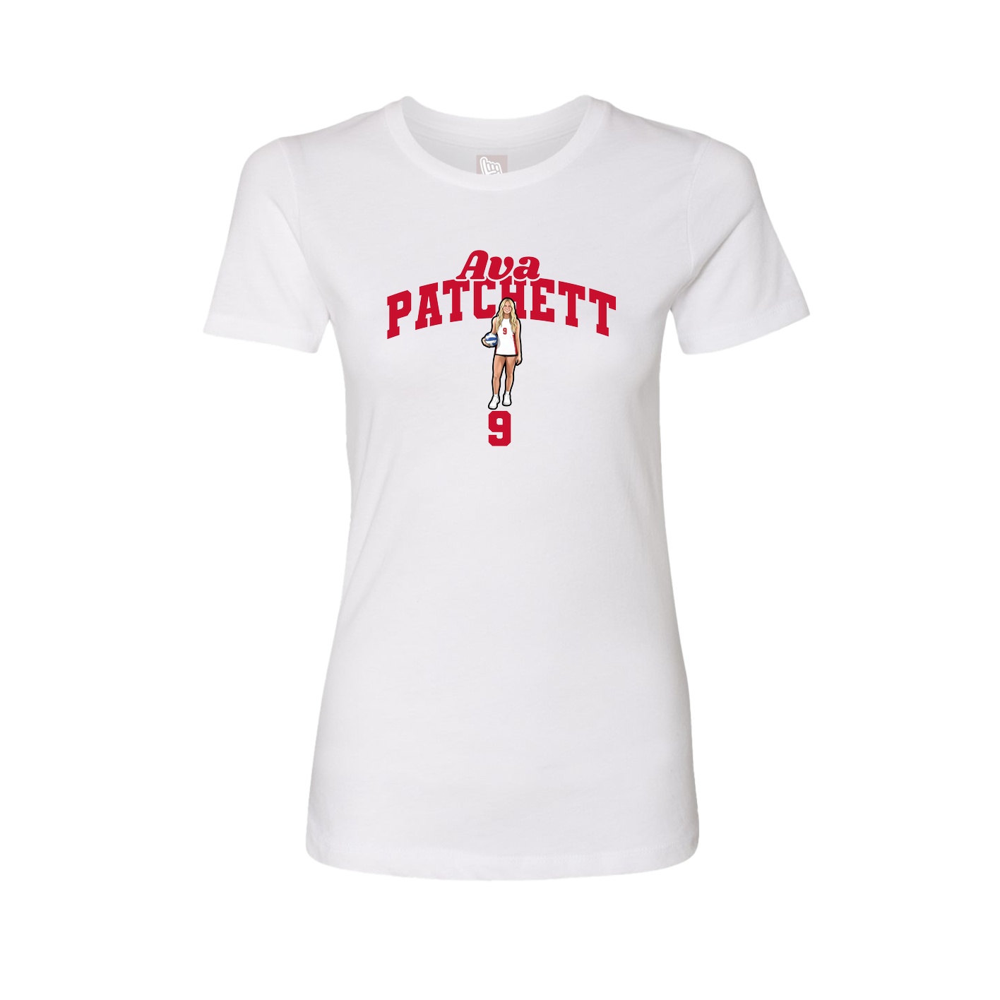 Fitted Women's Tee — Signature Arch in White