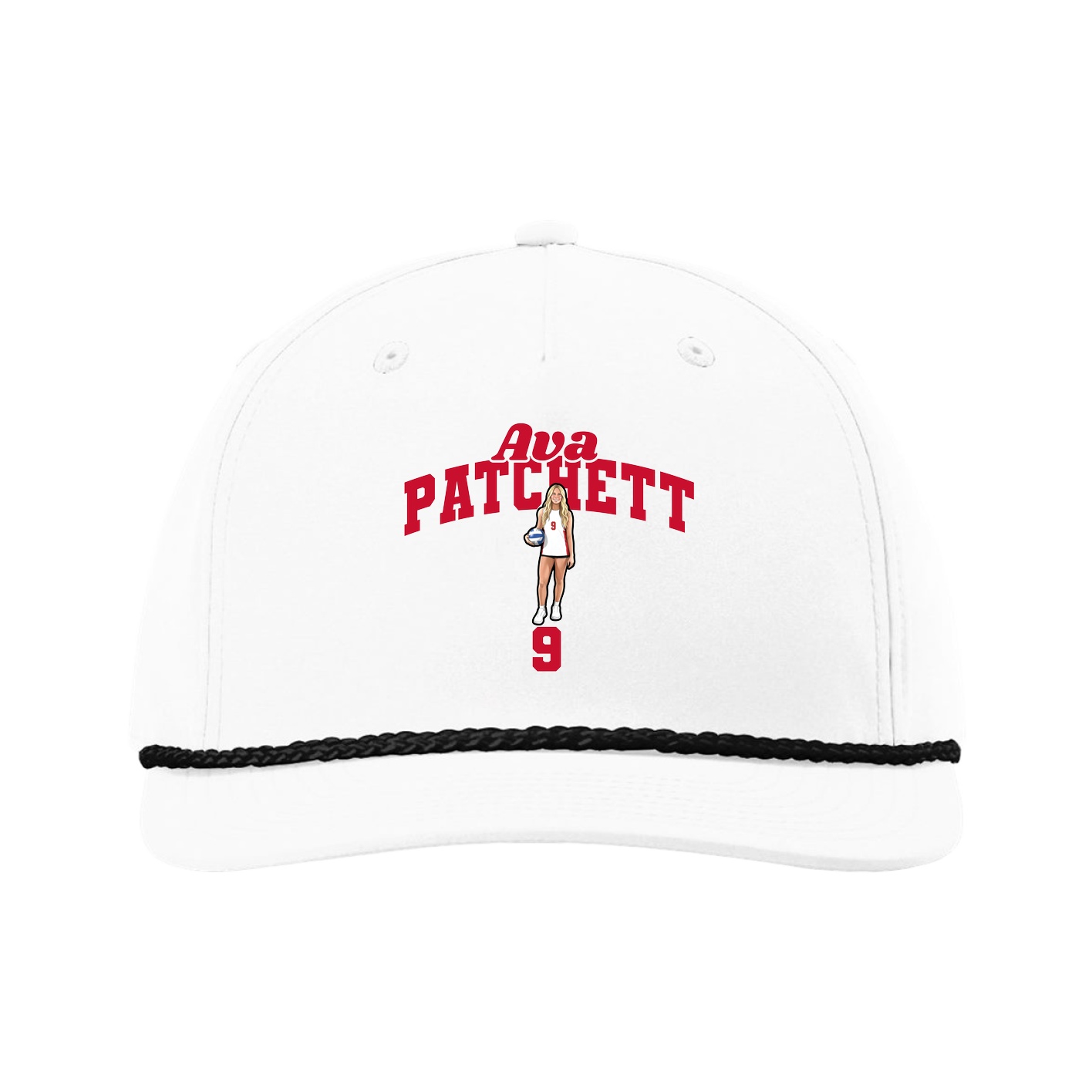 Five-Panel Classic Rope Cap — Signature Arch in White