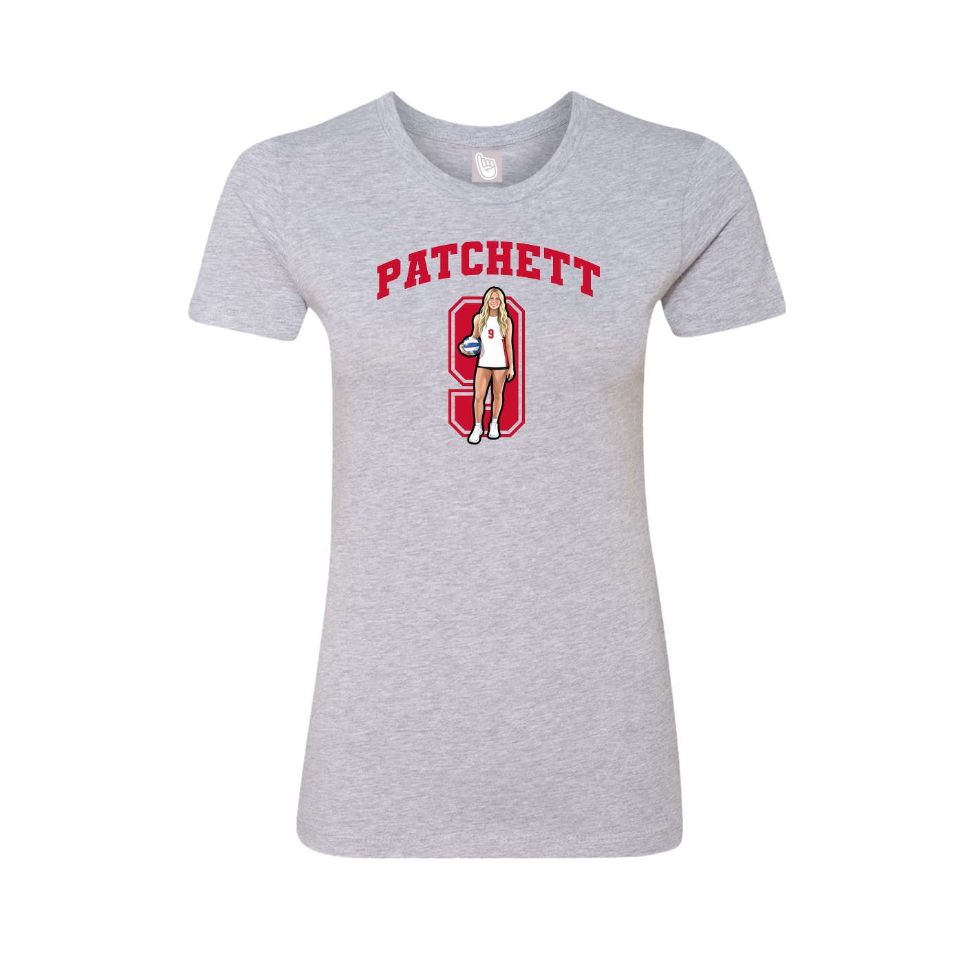 Fitted Women's Tee — Number in Grey