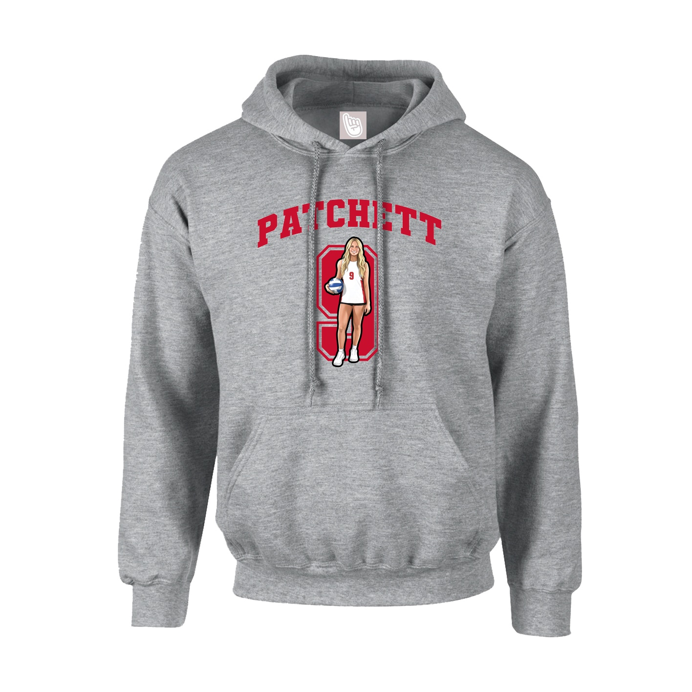 Hoodie — Number in Grey