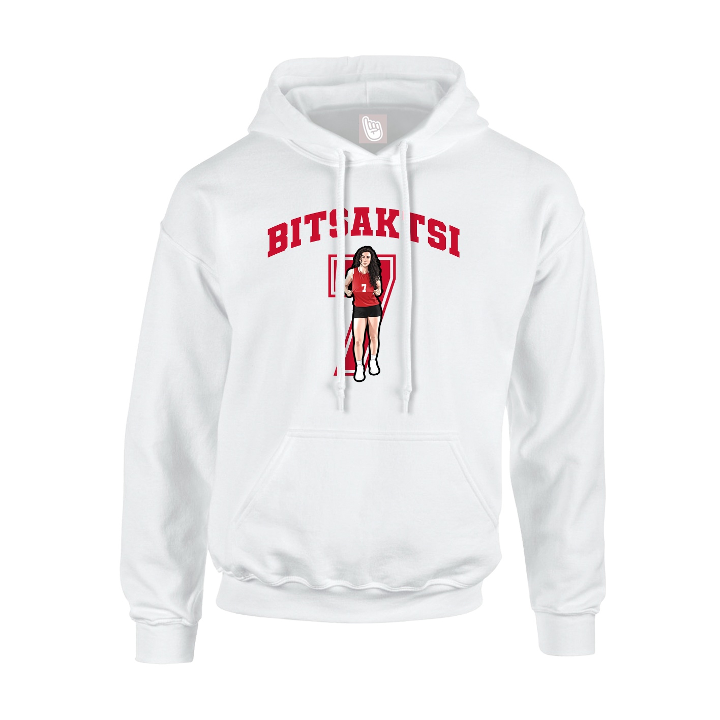 Hoodie — Number in White