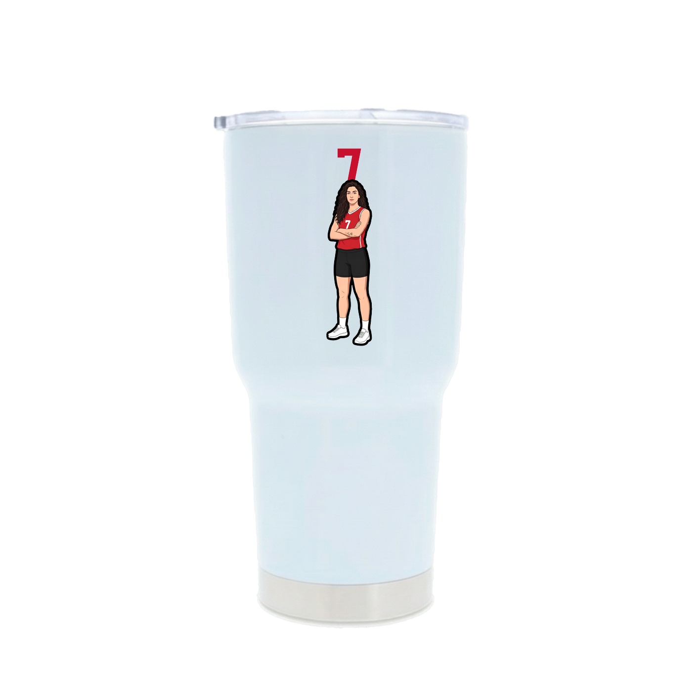 30oz Stainless Steel Tumbler — Number Top in White