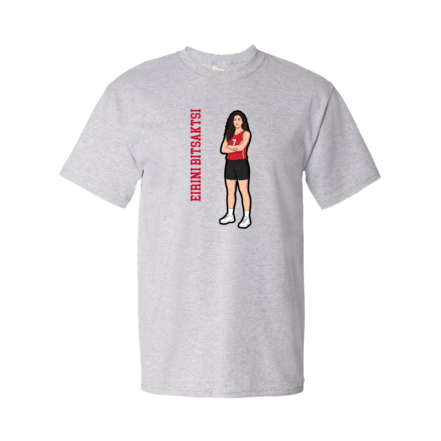Youth Tee — Name Vertical in Grey
