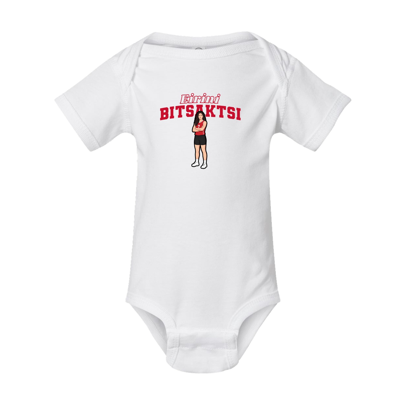 Baby Onesie — Name Arch in White
