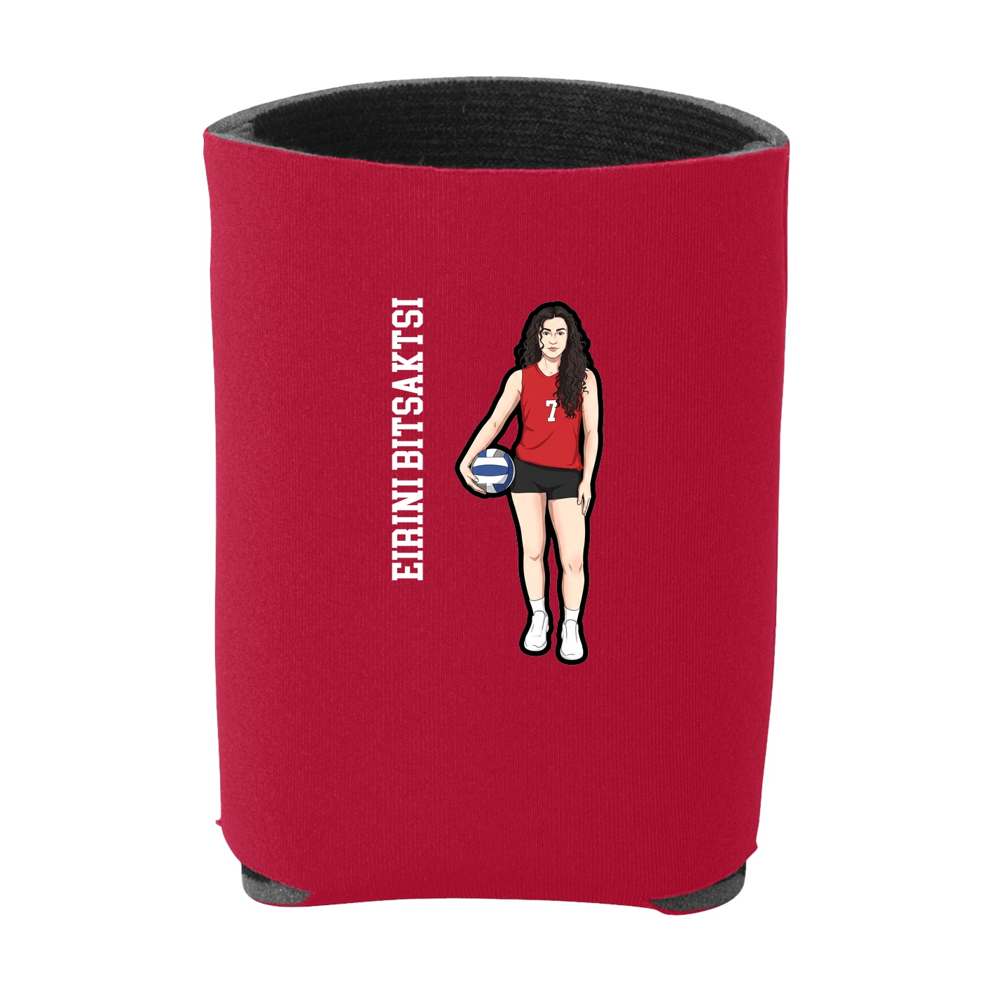 Can Holder — Name Vertical in Red