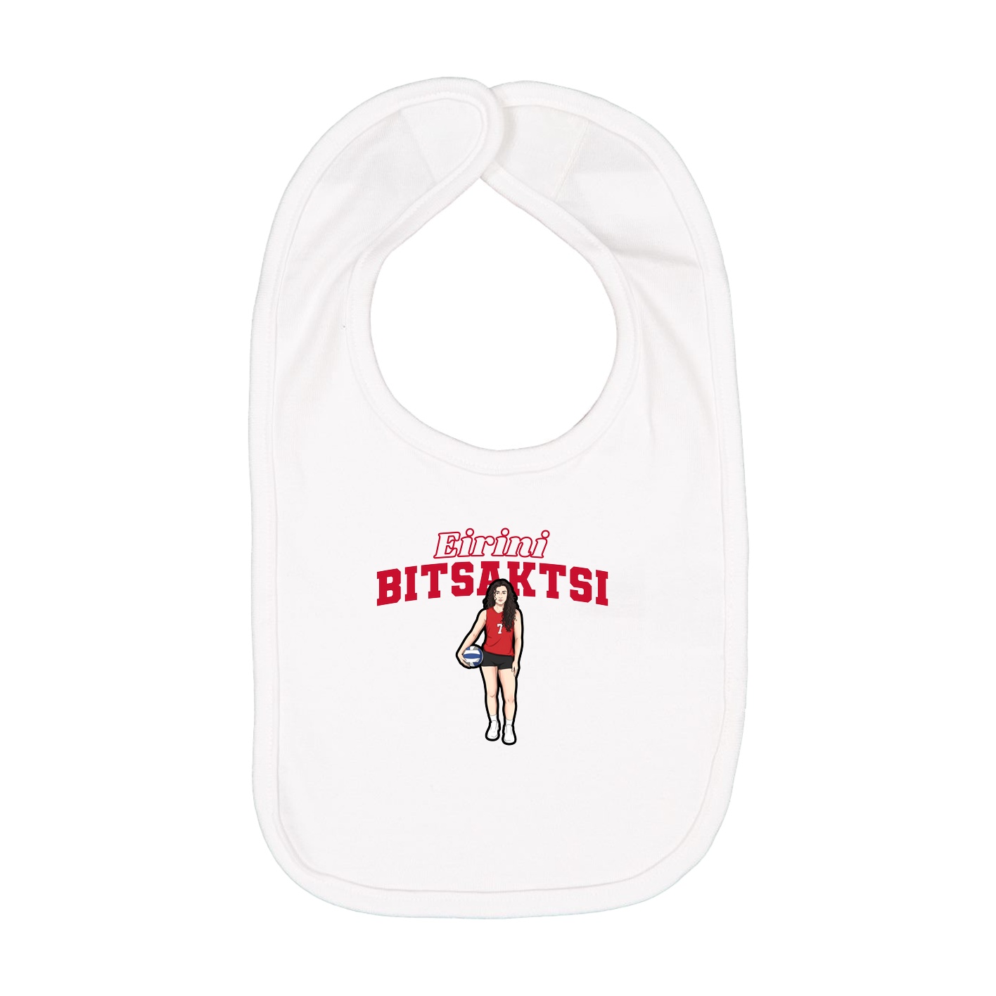 Infant Bib — Name Arch in White