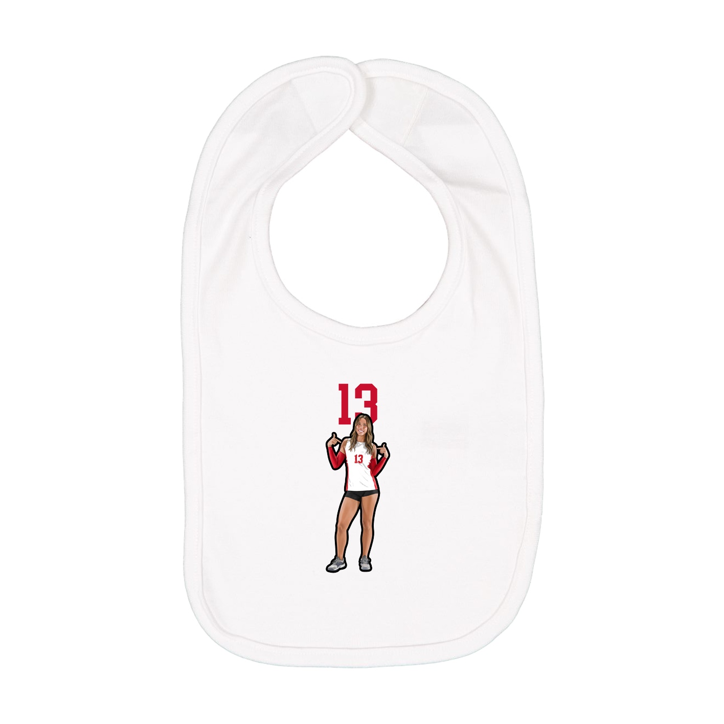 Infant Bib — Number Top in White