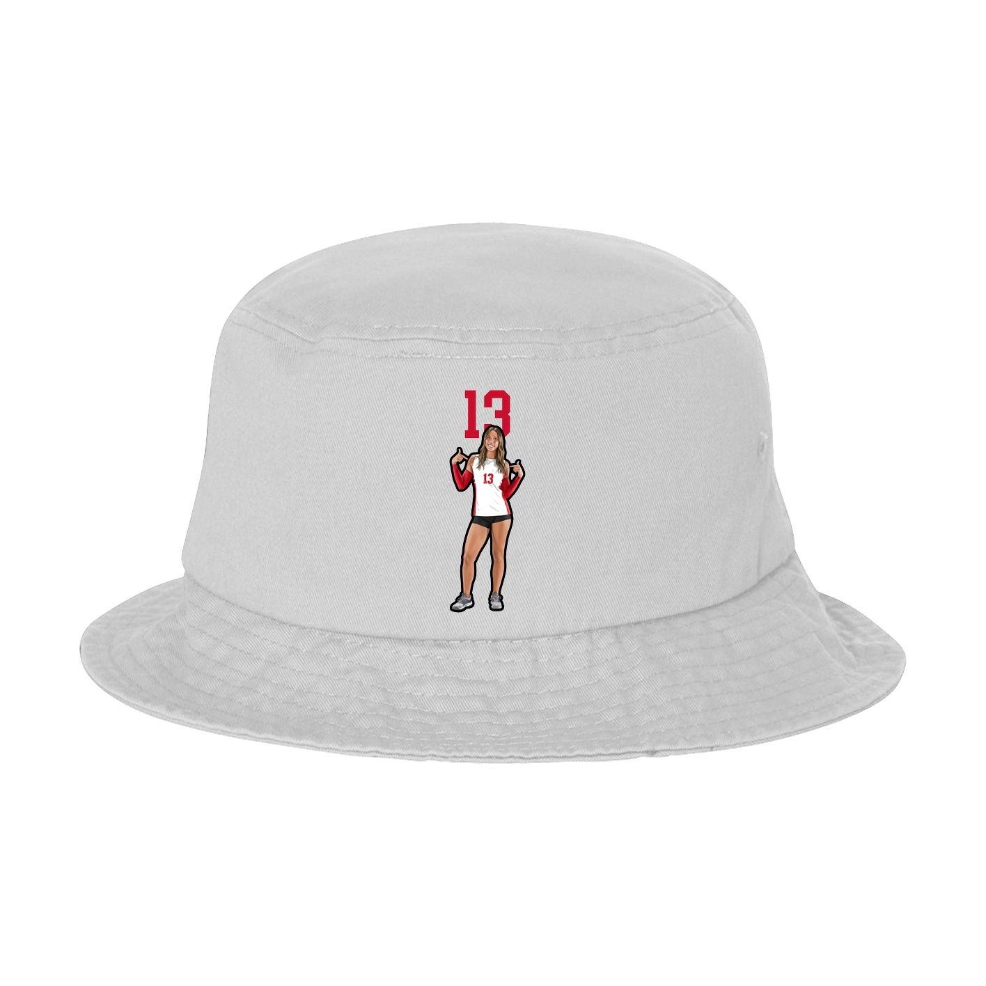 Bucket Cap — Number Top in White