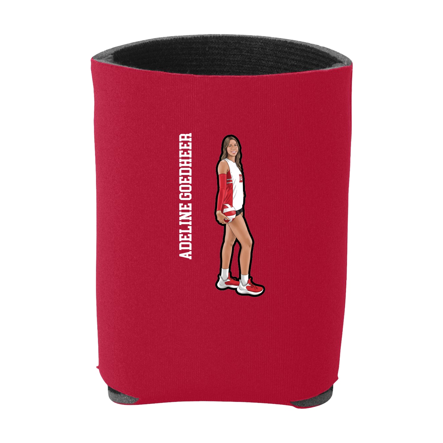 Can Holder — Name Vertical in Red