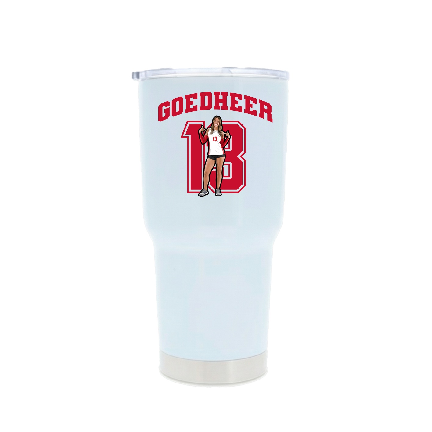 30oz Stainless Steel Tumbler — Number in White