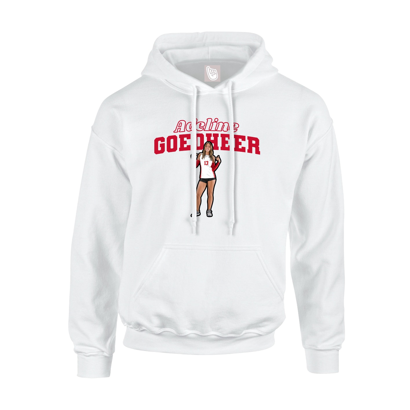 Hoodie — Name Arch in White