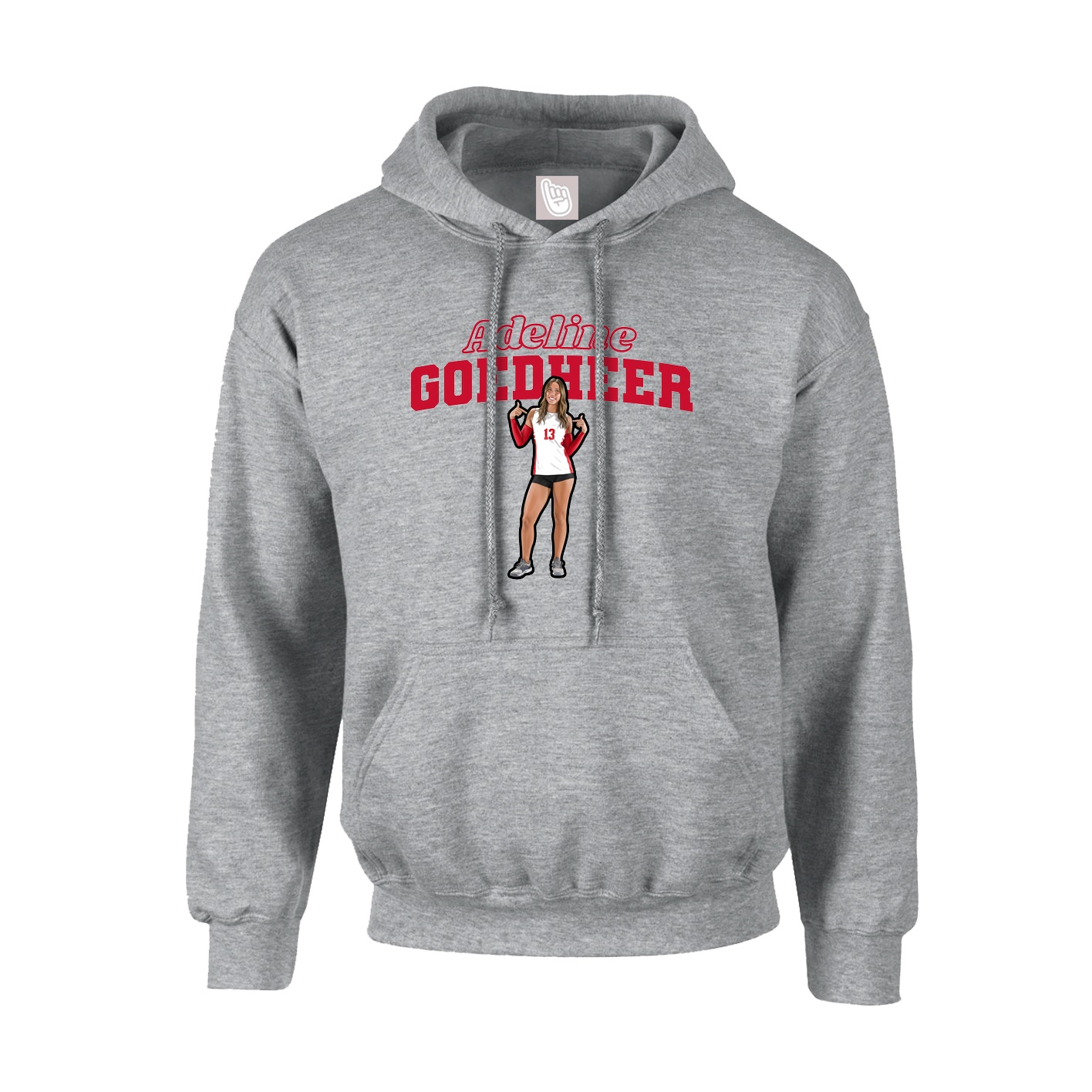 Youth Hoodie — Name Arch in Grey