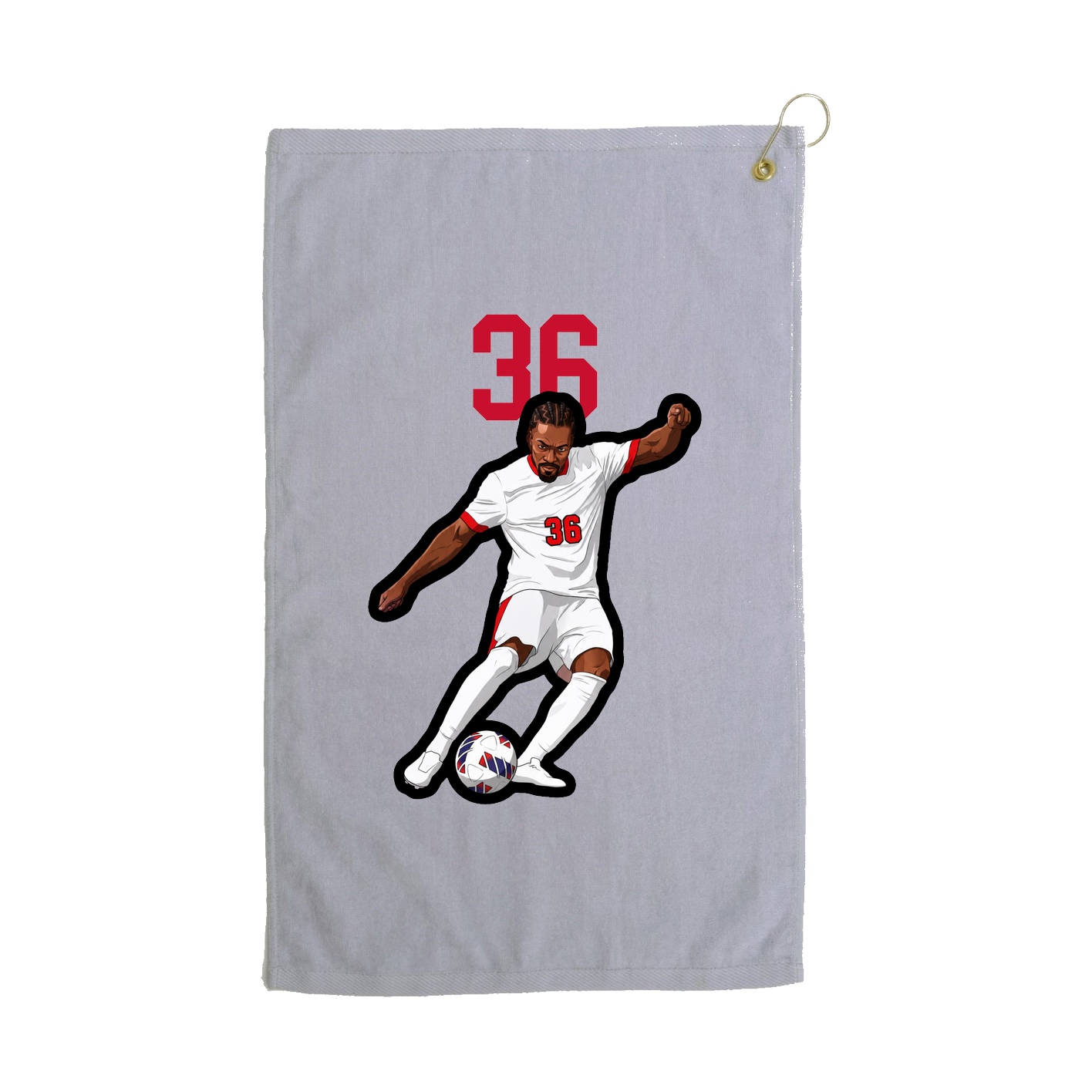 Golf Towel — Number Top in Grey