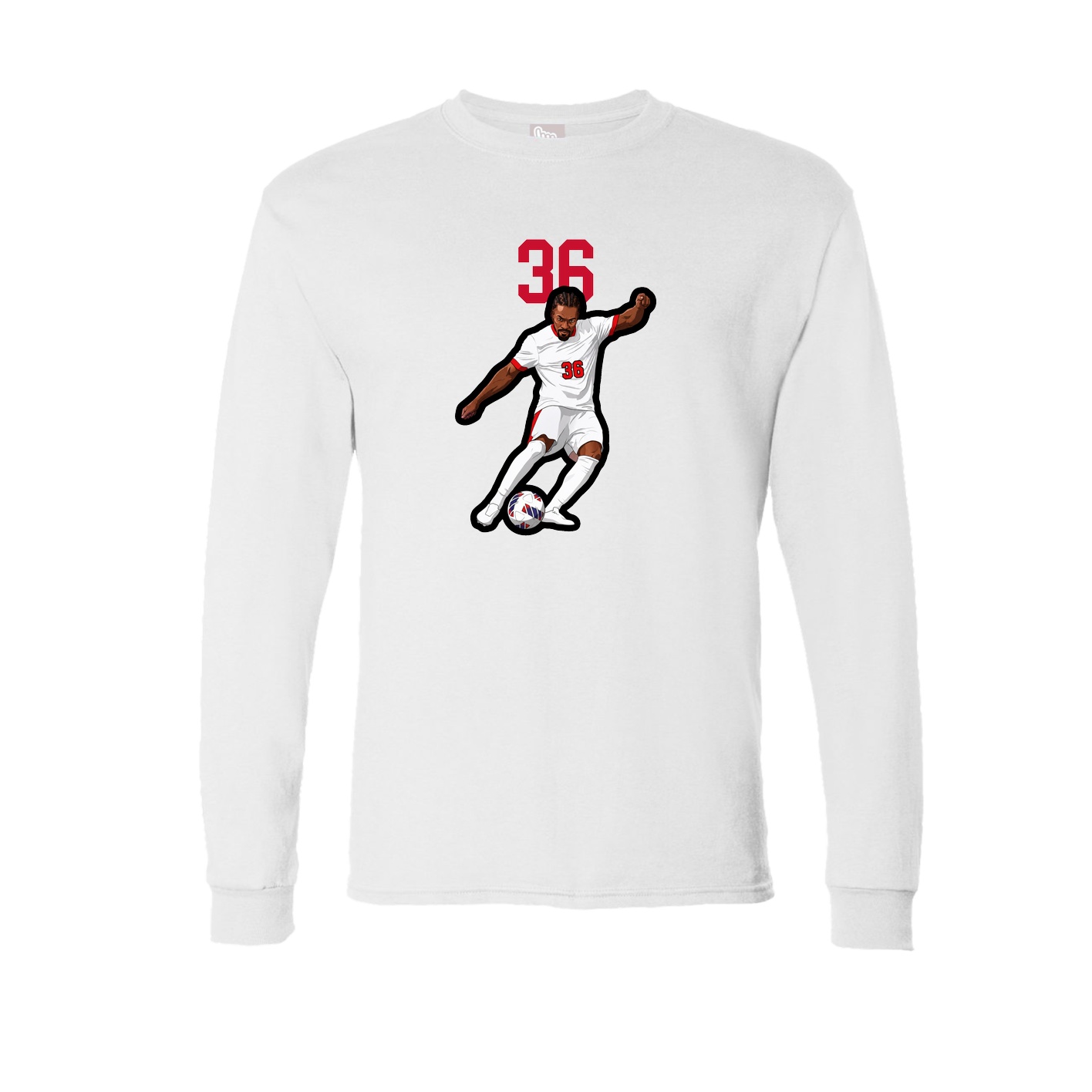 Long Sleeve Tee — Number Top in White
