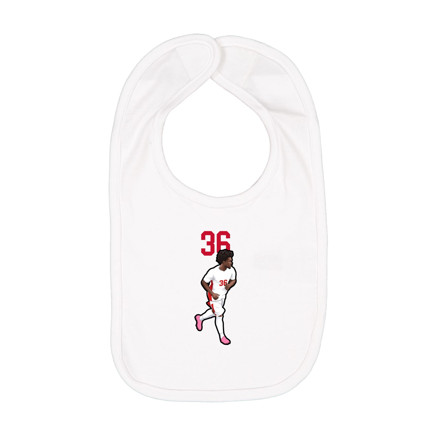 Infant Bib — Number Top in White