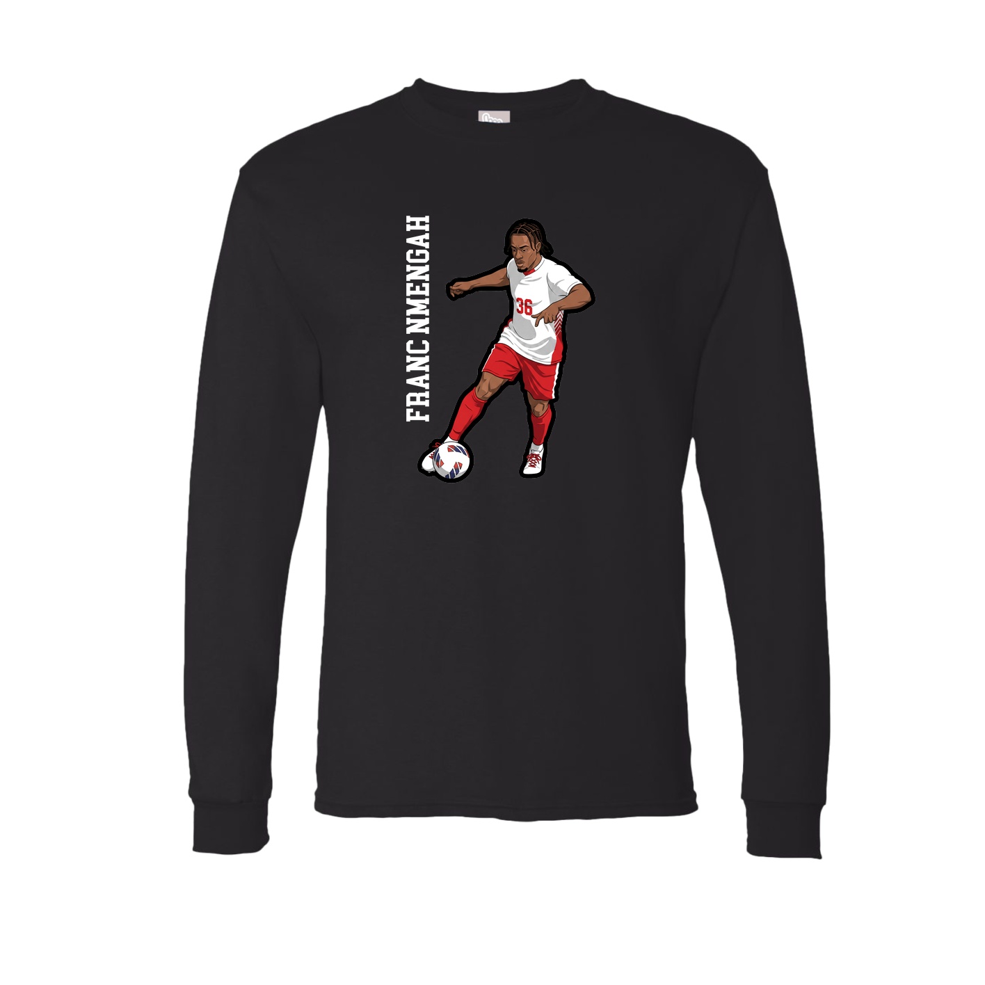Long Sleeve Tee — Name Vertical in Black