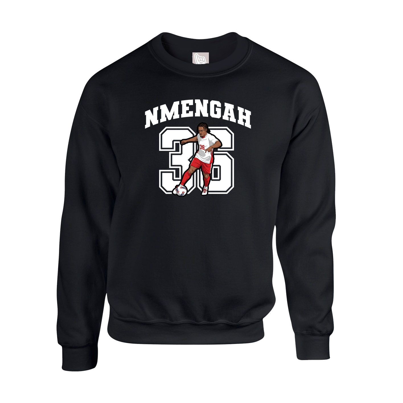 Fleece Crew — Number in Black