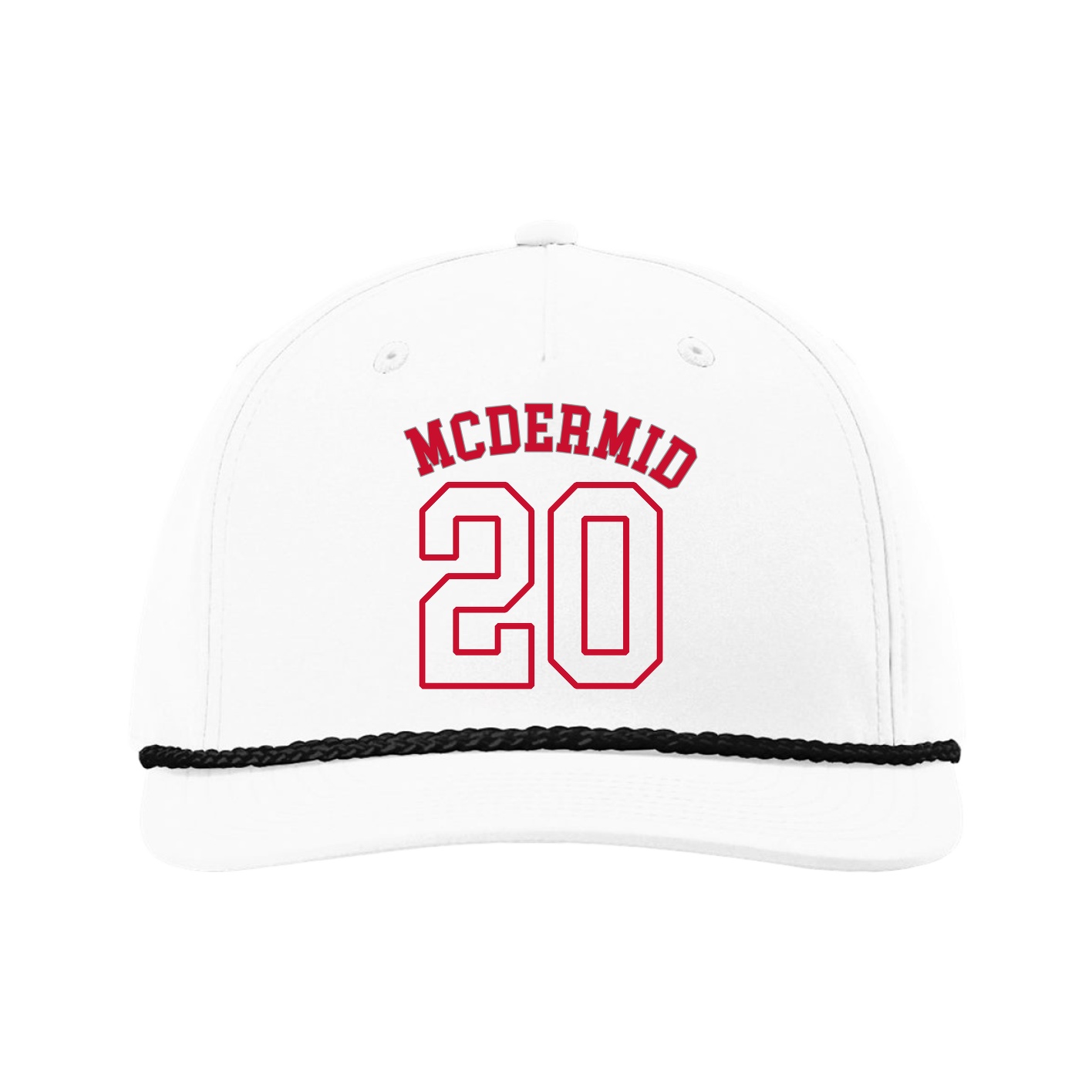 Five-Panel Classic Rope Cap — Shirsey Arch in White