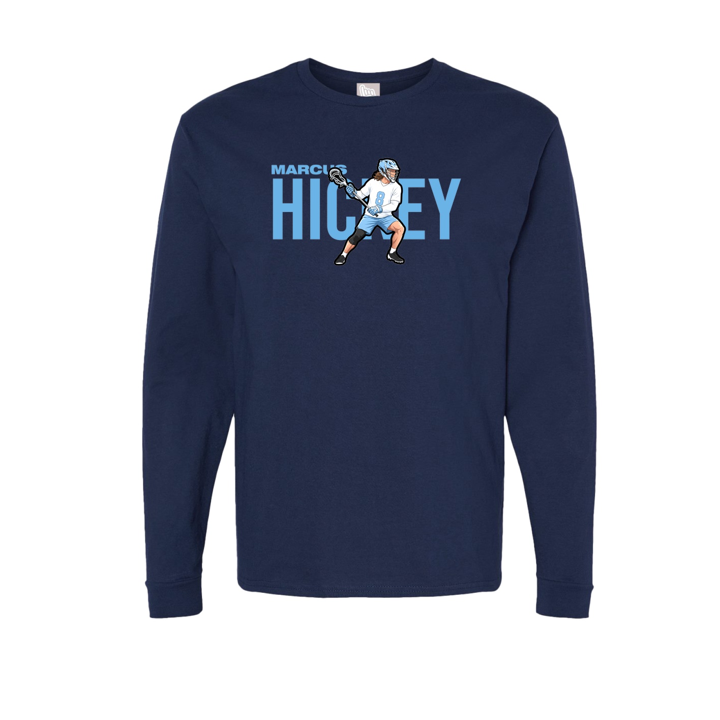 Long Sleeve Tee — Player Name in Navy