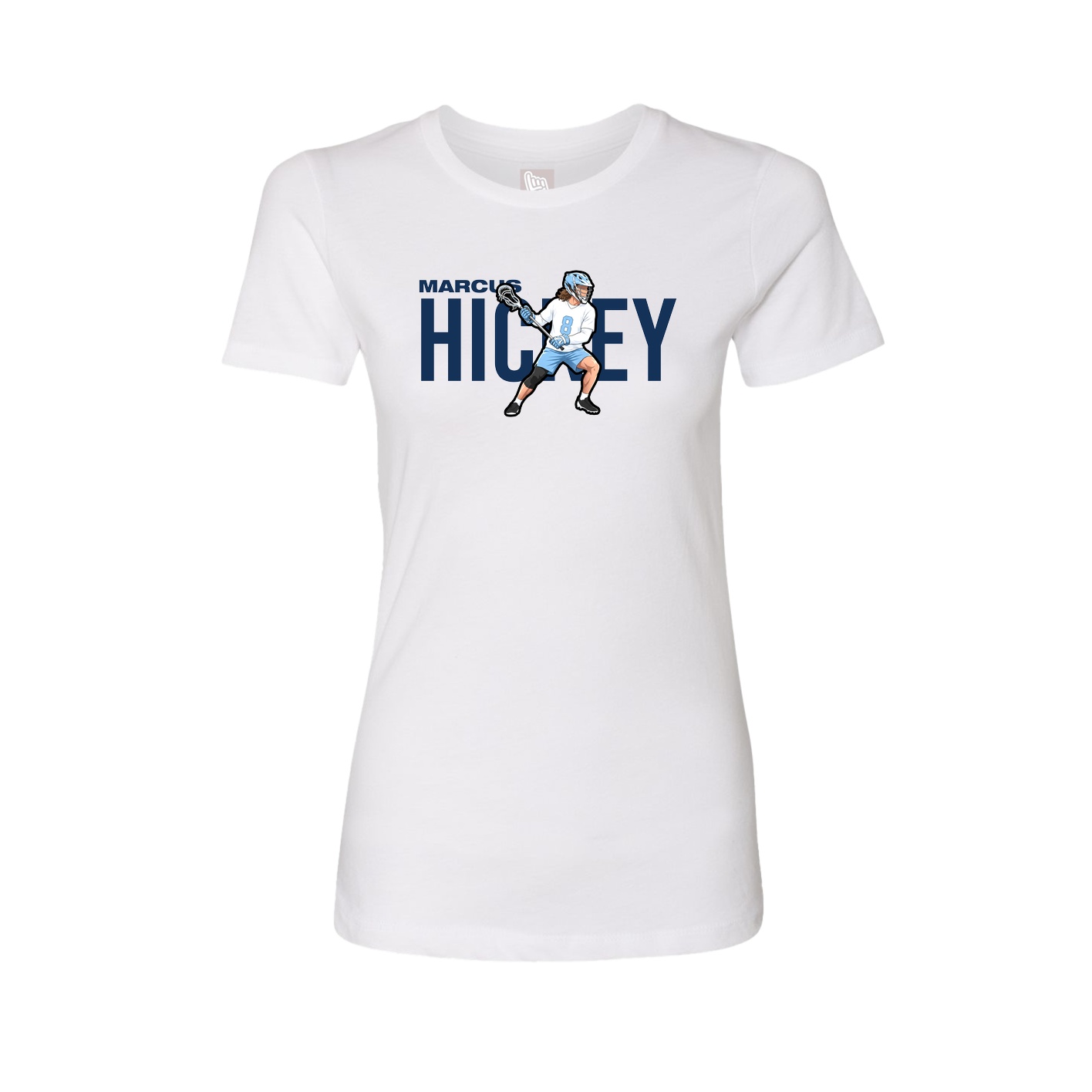 Fitted Women's Tee — Player Name in White