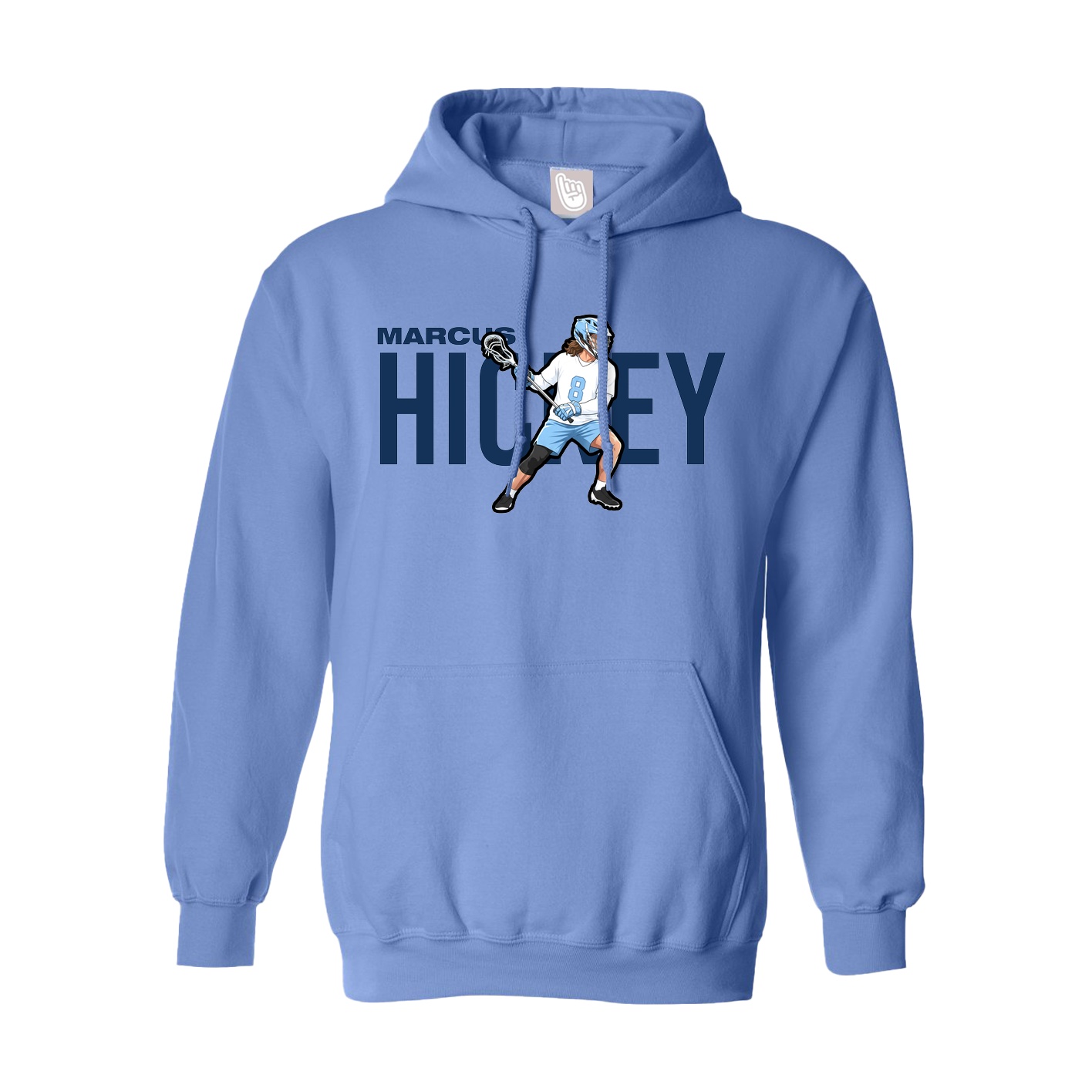 Hoodie — Player Name in Powder Blue