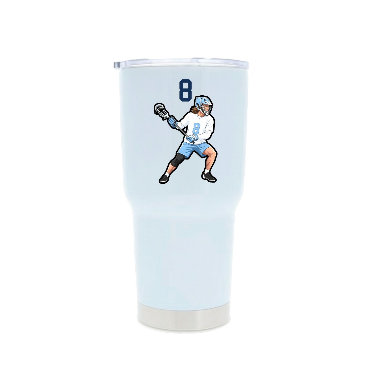 30oz Stainless Steel Tumbler — Number Top in White