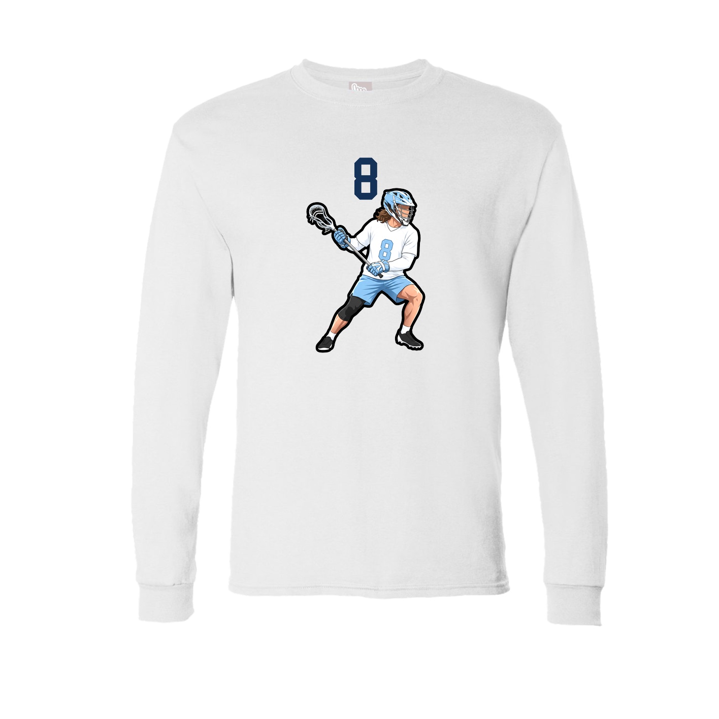 Long Sleeve Tee — Number Top in White