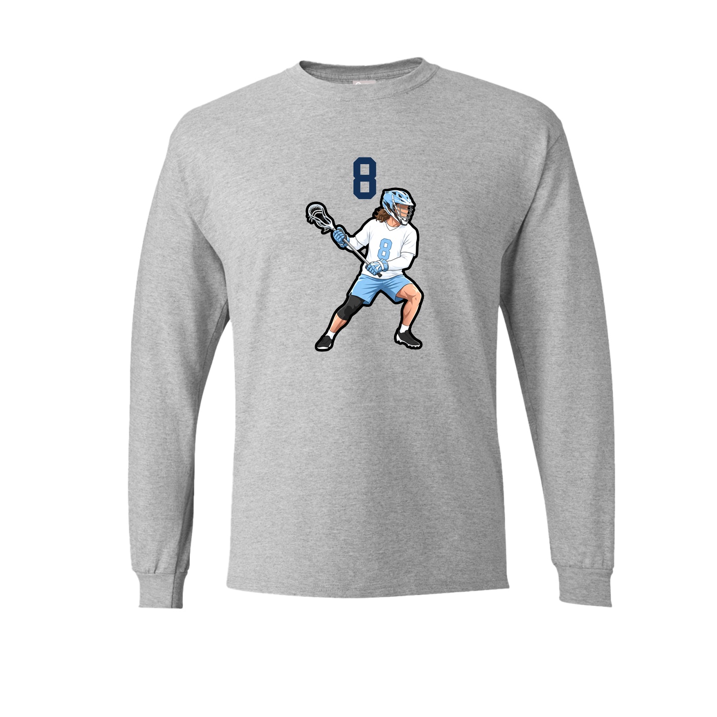 Long Sleeve Tee — Number Top in Grey