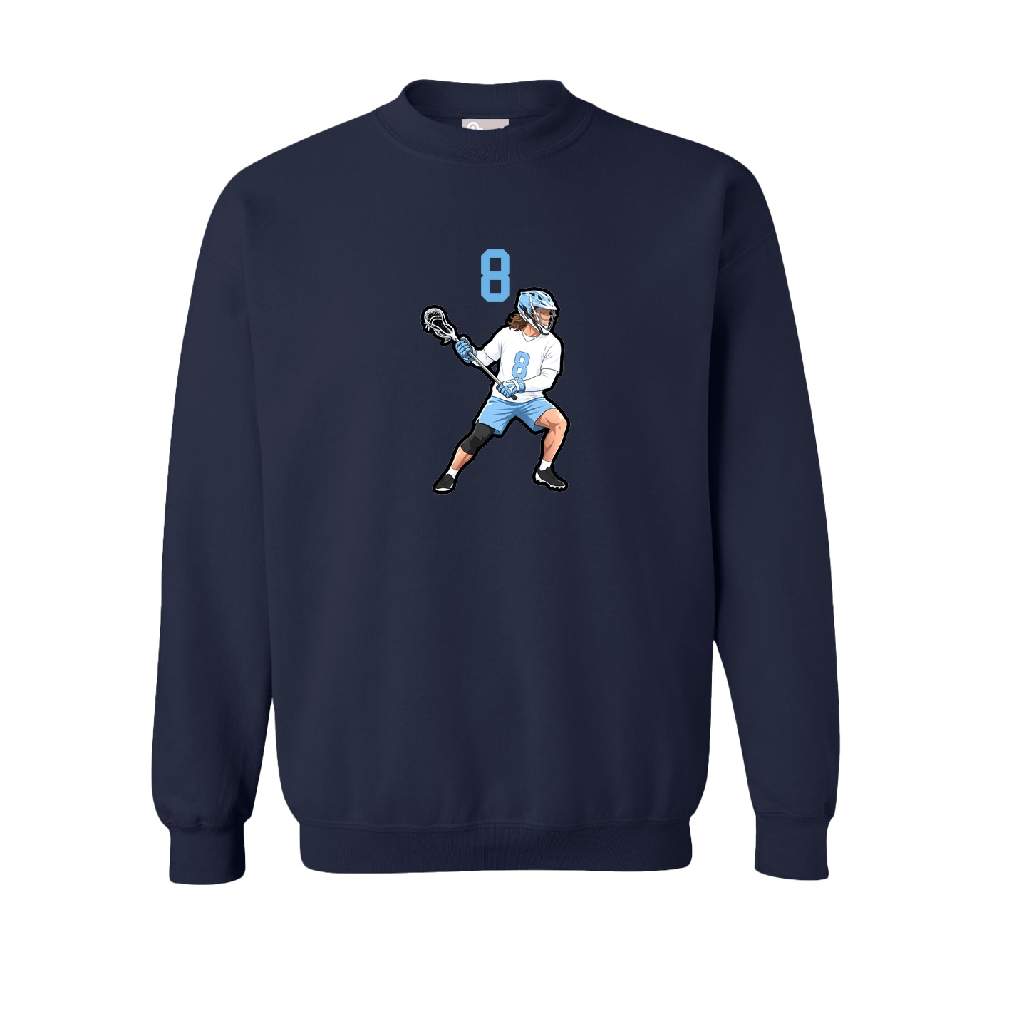 Fleece Crew — Number Top in Navy