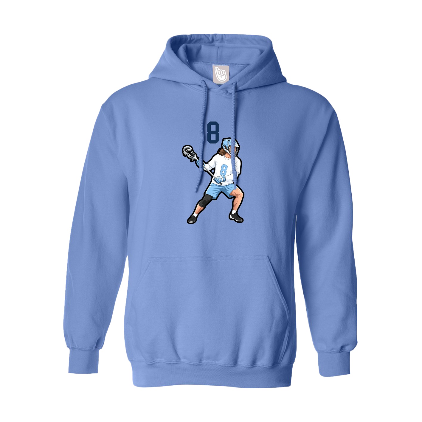 Youth Hoodie — Number Top in Powder Blue