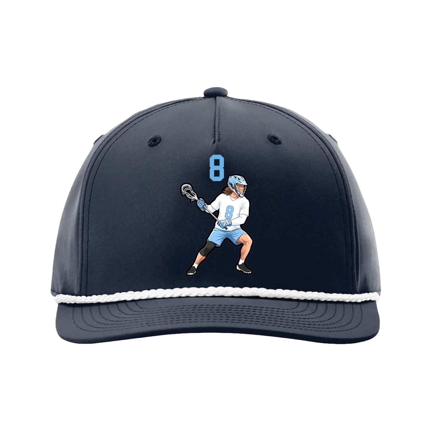 Five-Panel Classic Rope Cap — Number Top in Navy