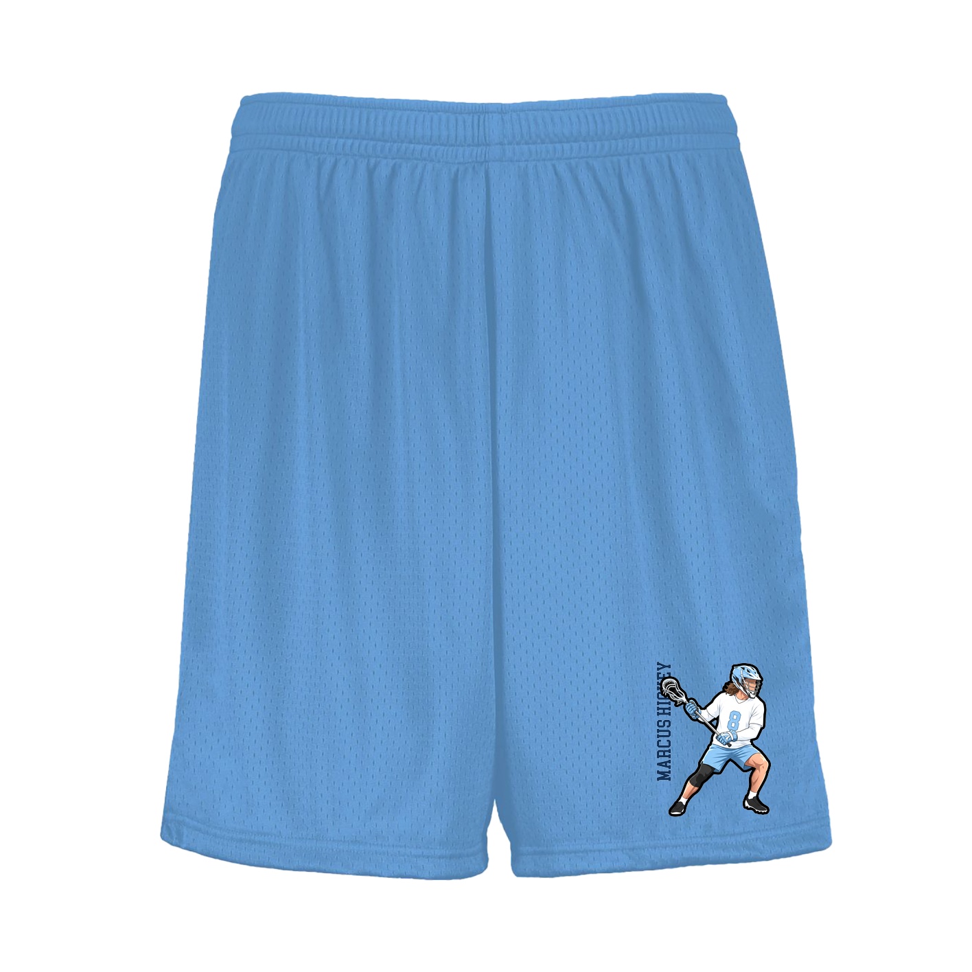 Shorts — Name Vertical in Light Blue