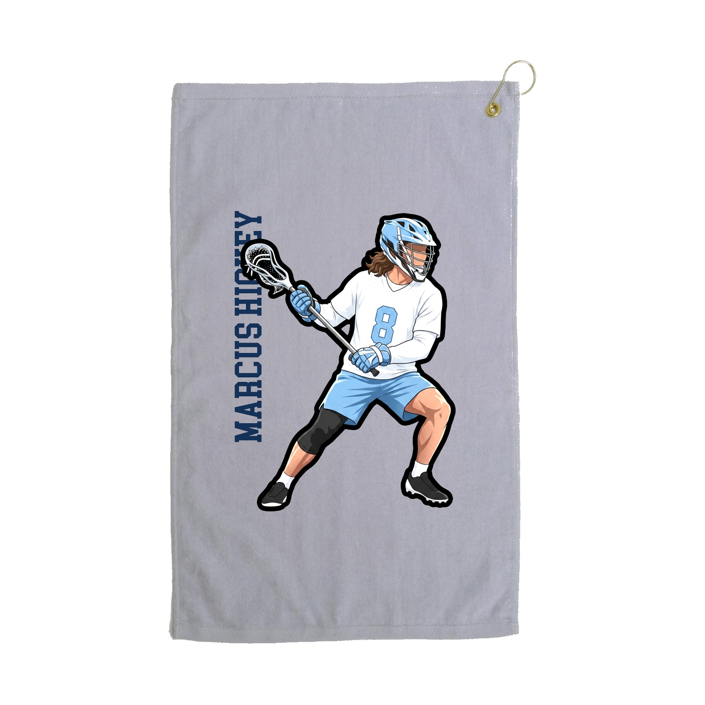 Golf Towel — Name Vertical in Grey