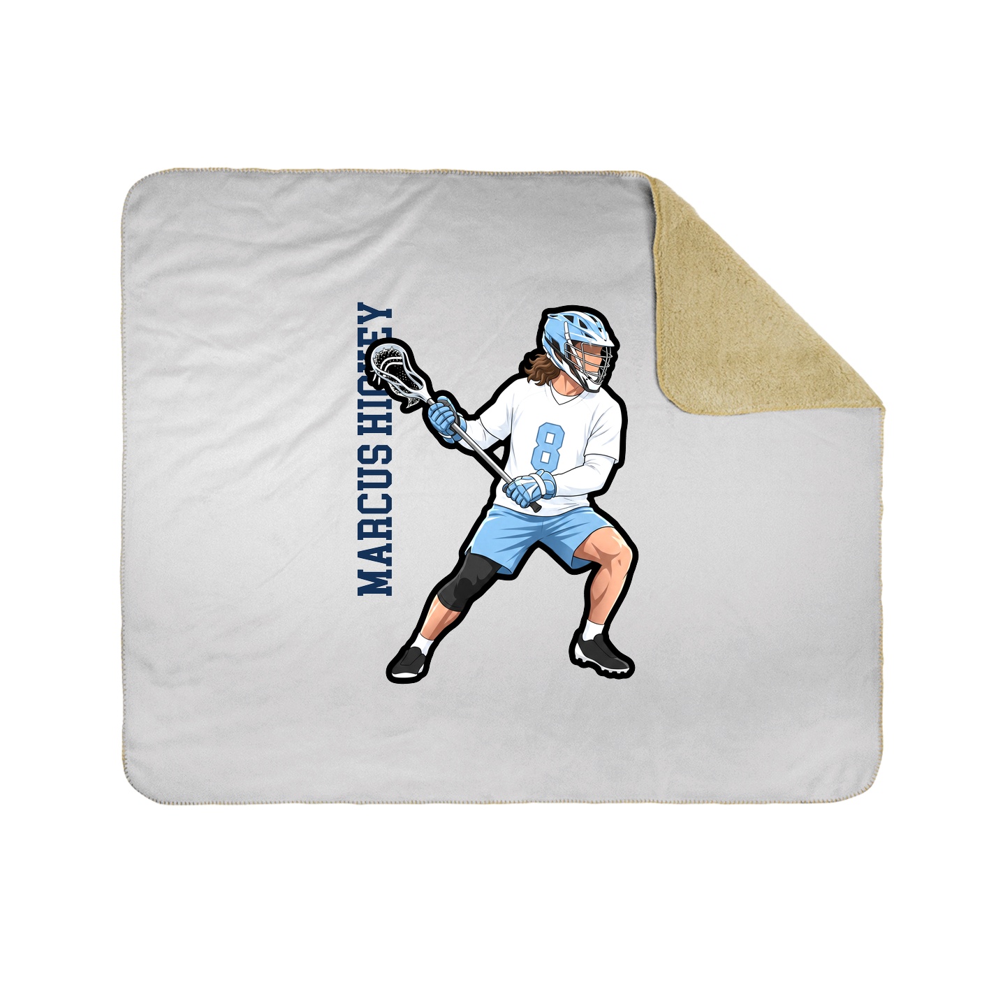 Throw Blanket — Name Vertical in White