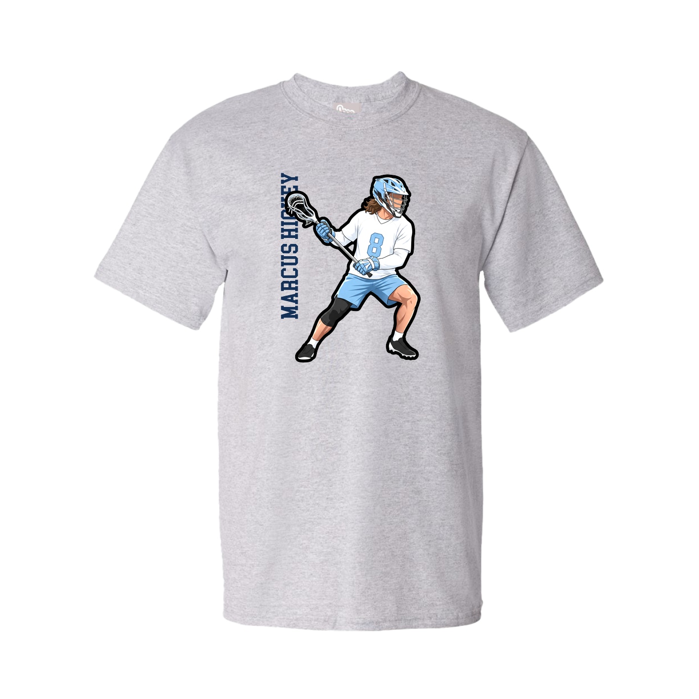 Tee — Name Vertical in Grey