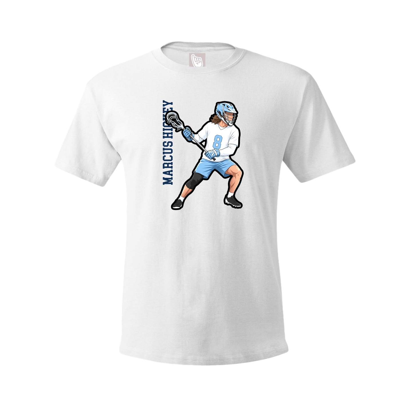 Youth Tee — Name Vertical in White