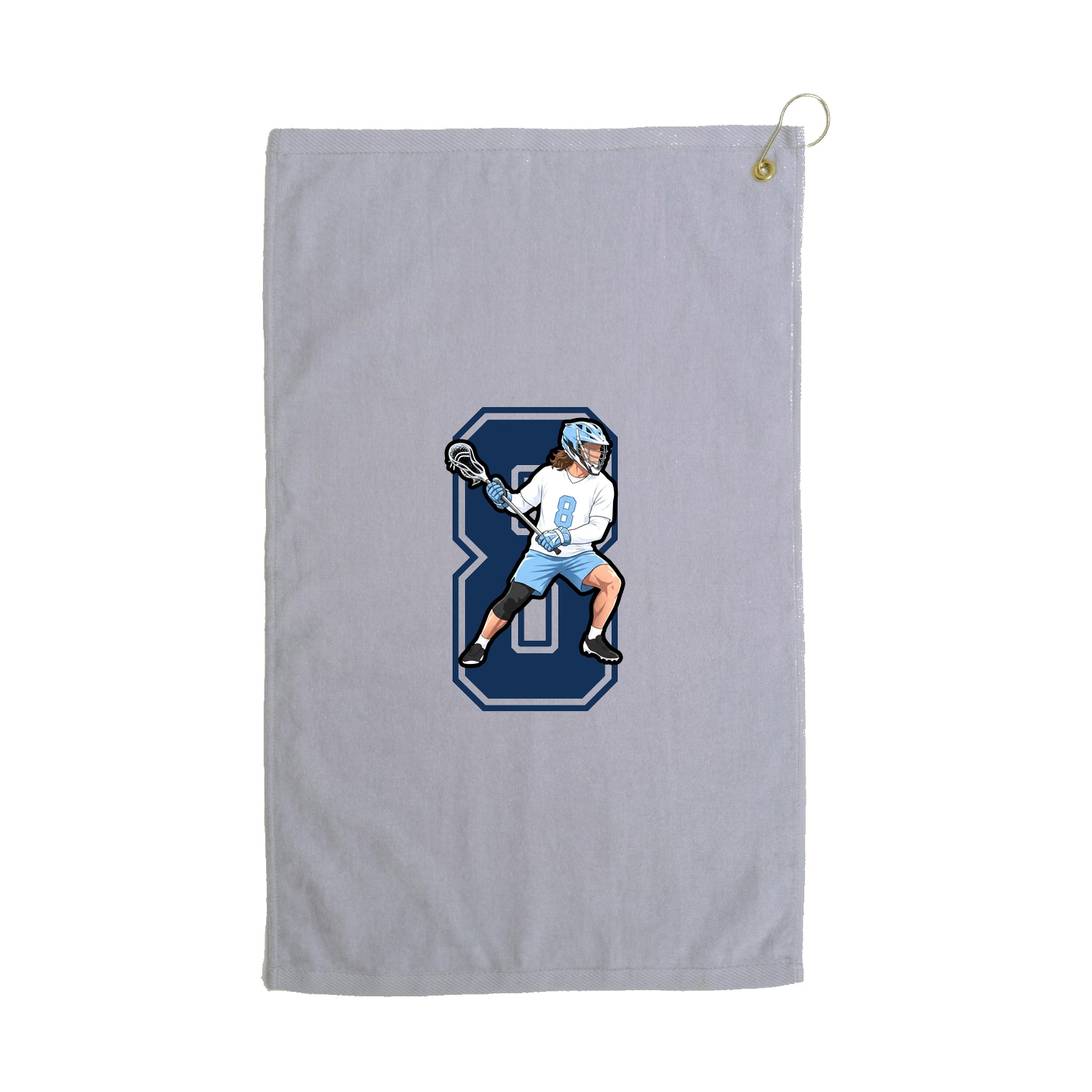 Golf Towel — Number in Grey