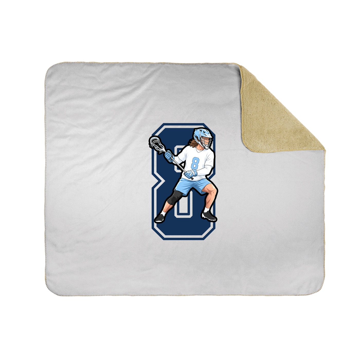 Throw Blanket — Number in White