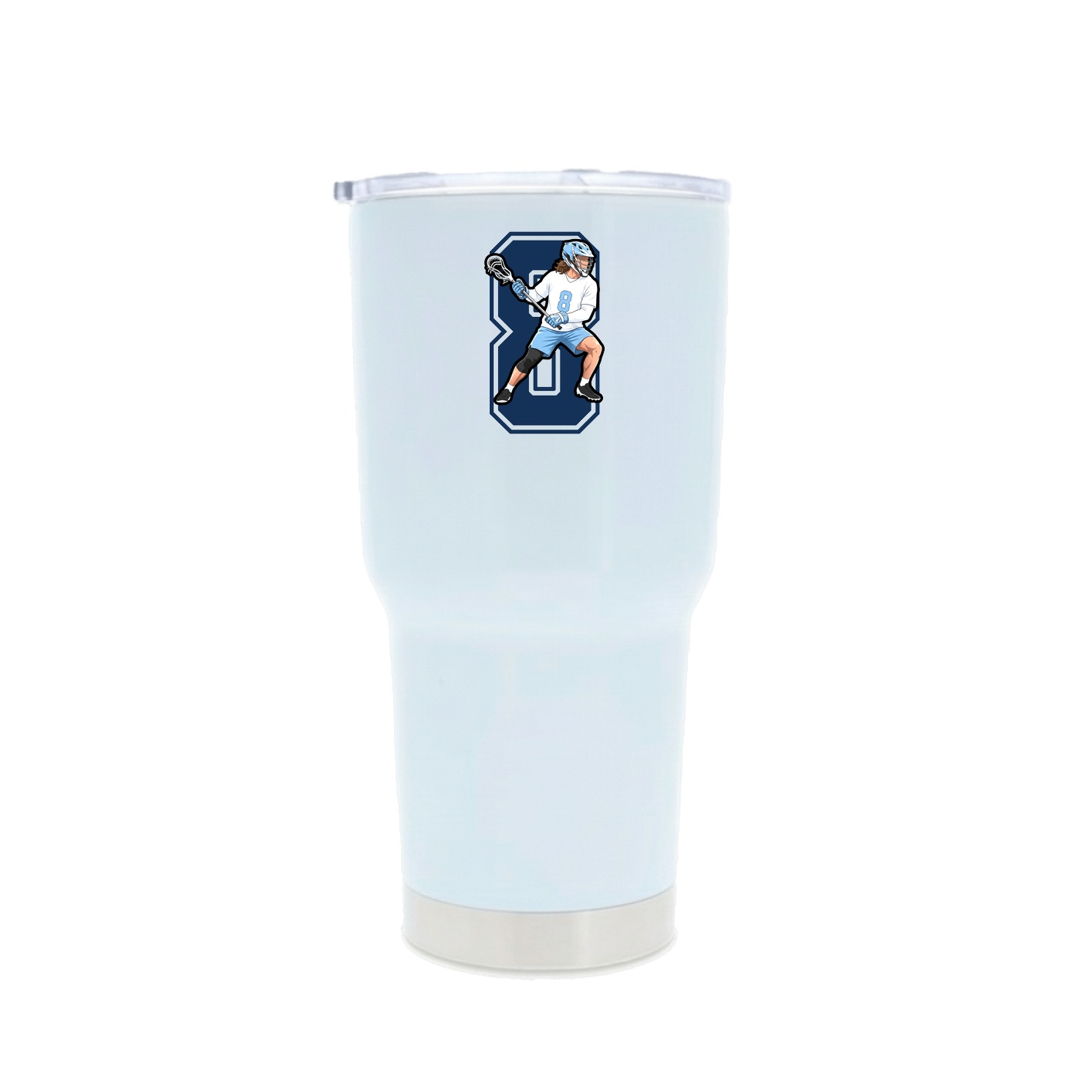 30oz Stainless Steel Tumbler — Number in White