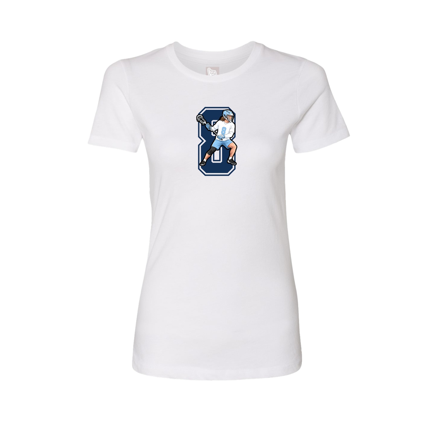 Fitted Women's Tee — Number in White