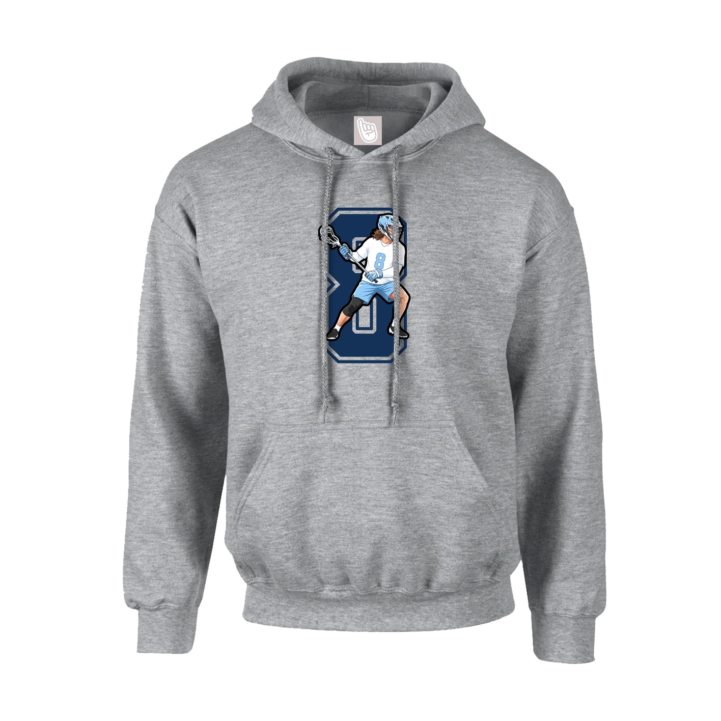 Youth Hoodie — Number in Grey