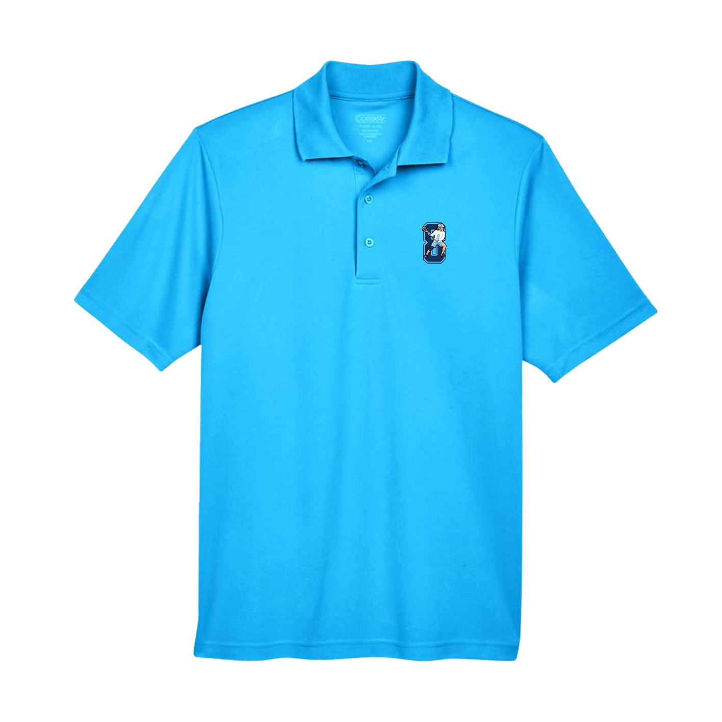 Performance Polo — Number in Light Blue