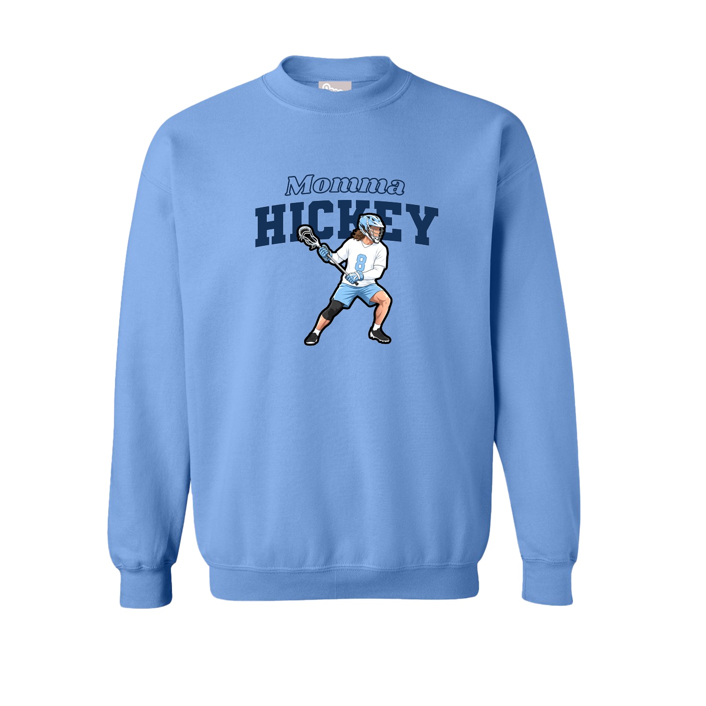 Fleece Crew — Mothers Day Block in Powder Blue