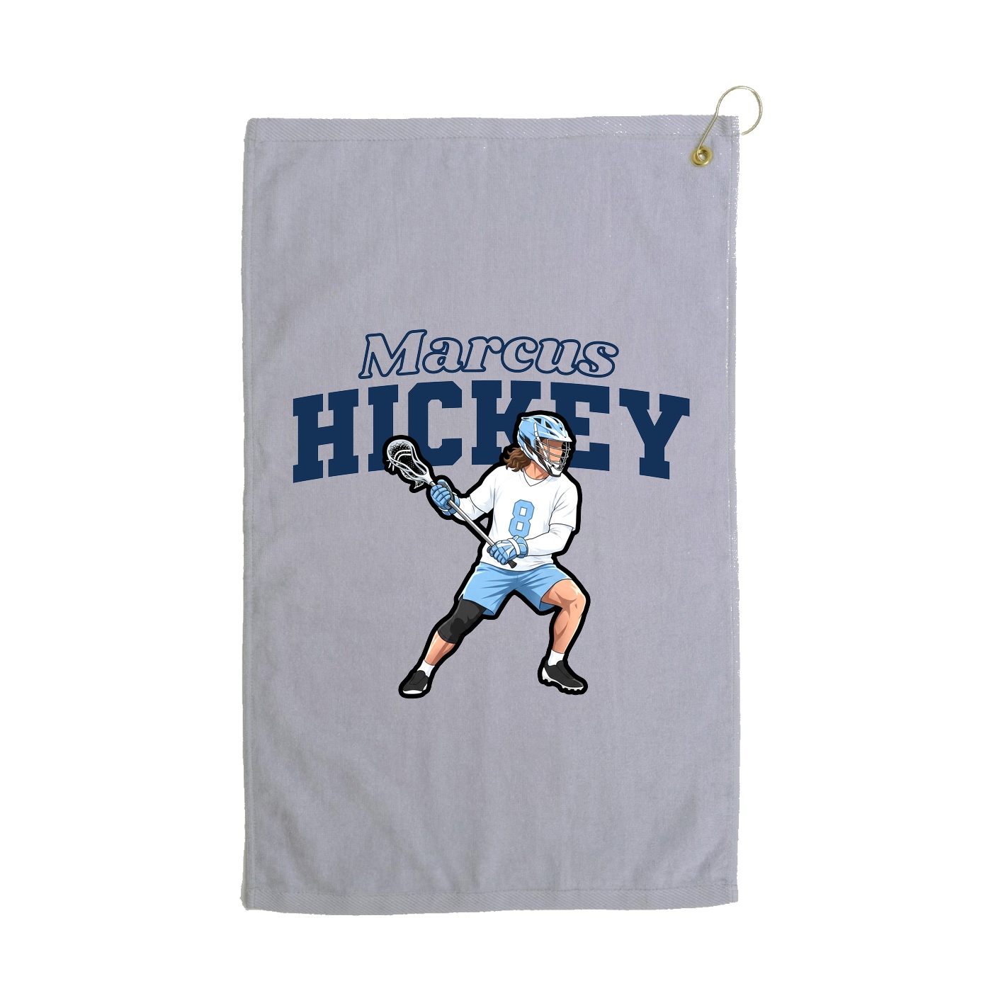 Golf Towel — Name Arch in Grey