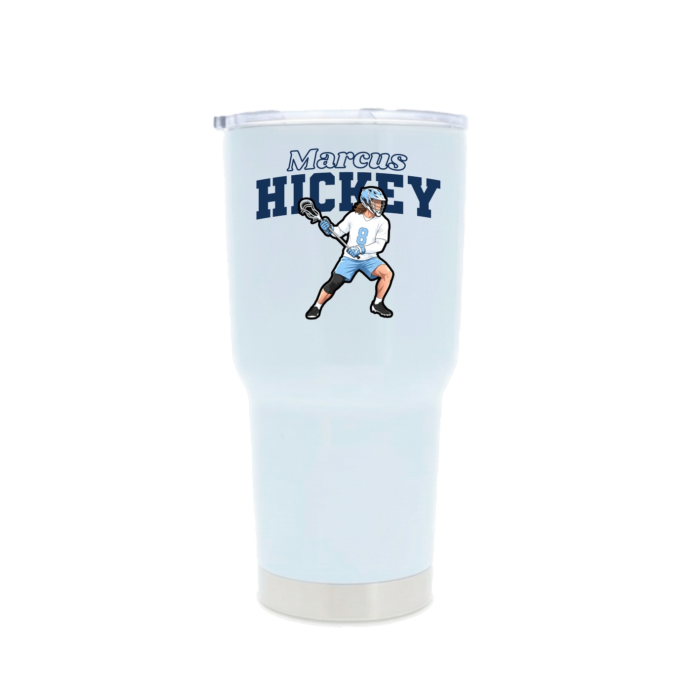30oz Stainless Steel Tumbler — Name Arch in White
