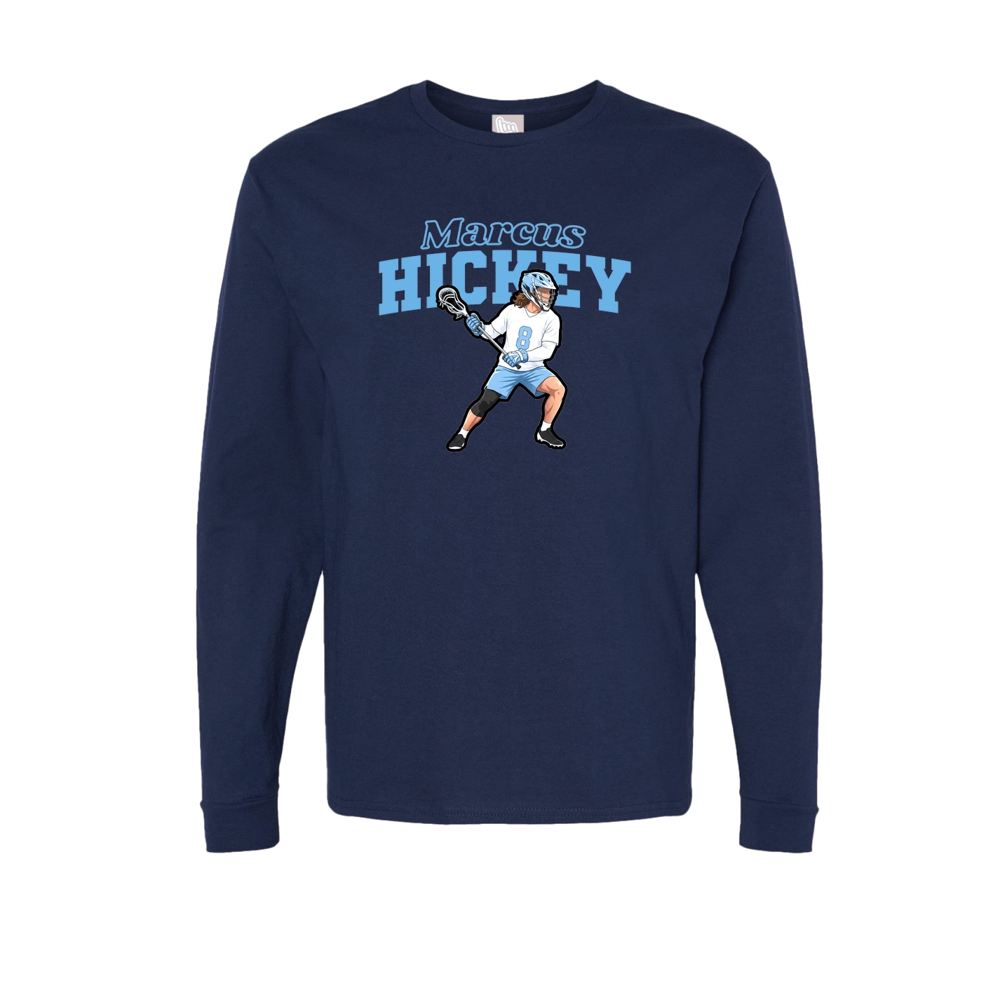 Long Sleeve Tee — Name Arch in Navy