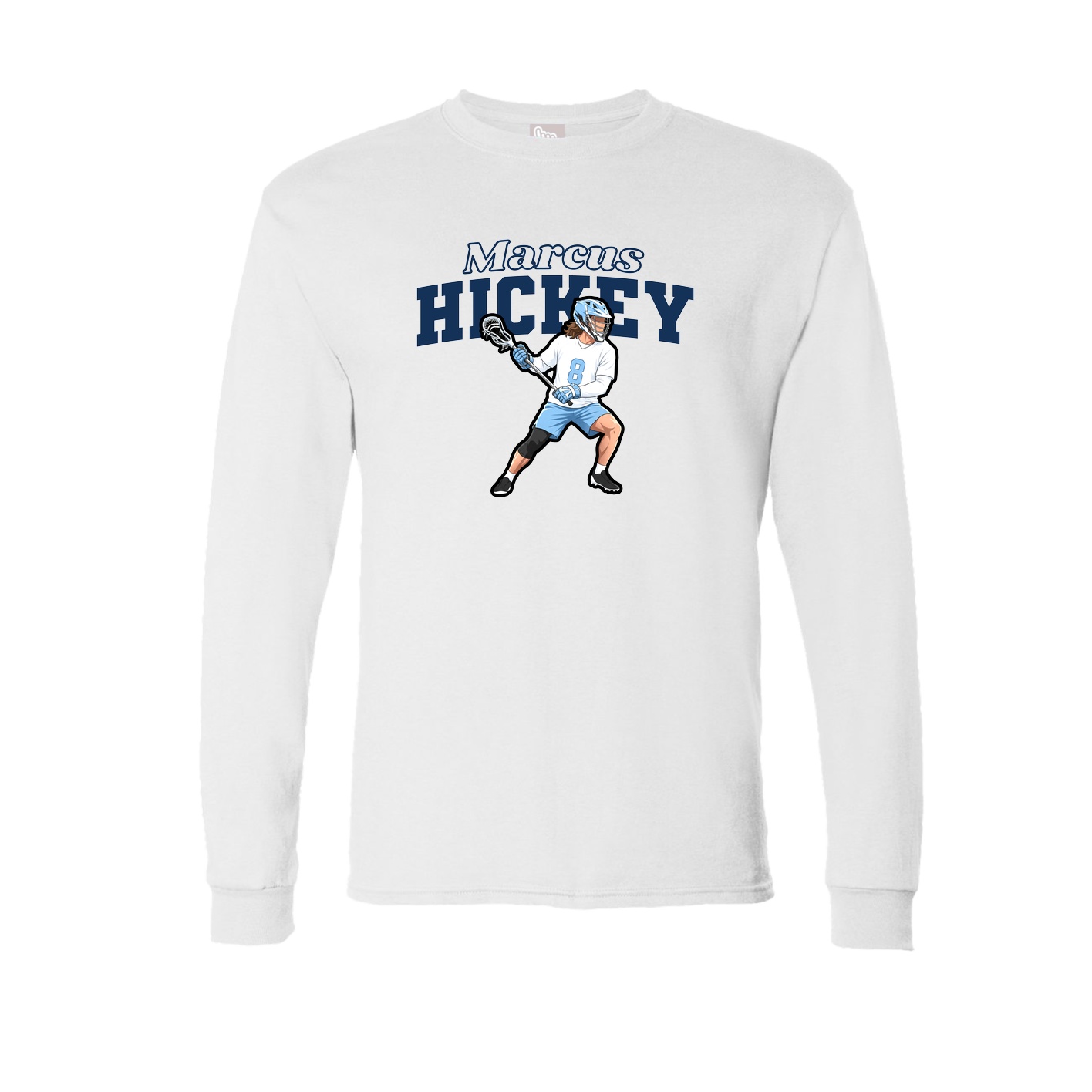 Long Sleeve Tee — Name Arch in White