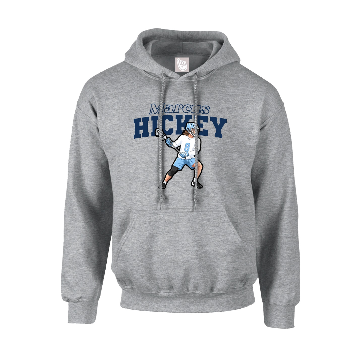 Hoodie — Name Arch in Grey