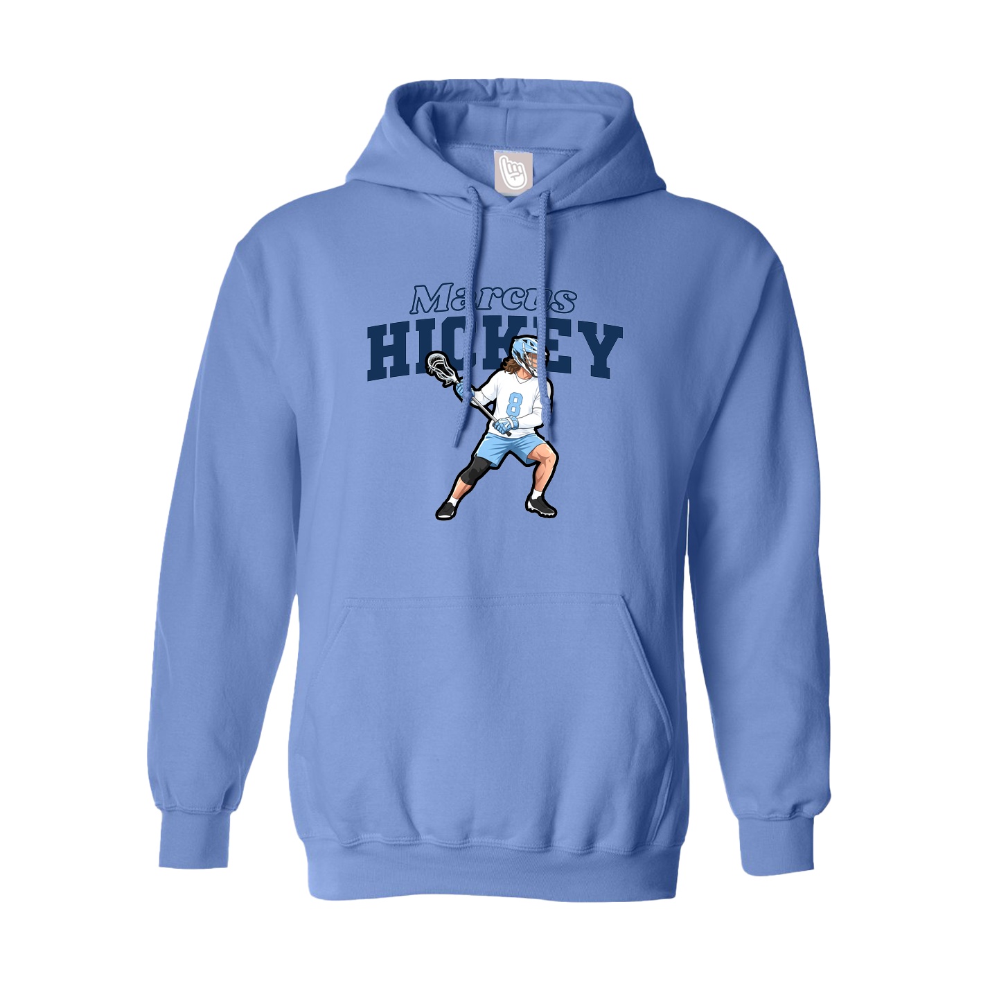 Youth Hoodie — Name Arch in Powder Blue